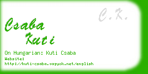 csaba kuti business card